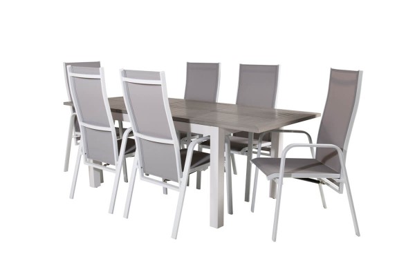 Albany, Copacabana matgrupp 152/210x90 cm vit/grå Venture Home