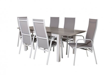 Albany, Copacabana matgrupp 152/210x90 cm vit/grå Venture Home