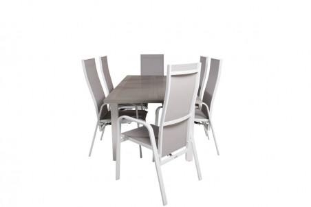 Albany, Copacabana matgrupp 152/210x90 cm vit/grå Venture Home