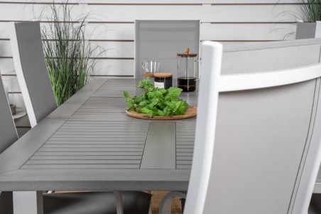 Albany, Copacabana matgrupp 152/210x90 cm vit/grå Venture Home