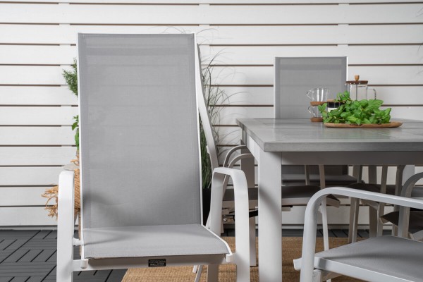 Albany, Copacabana matgrupp 152/210x90 cm vit/grå Venture Home