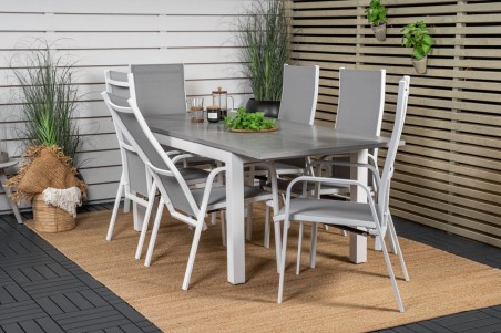 Albany, Copacabana matgrupp 152/210x90 cm vit/grå Venture Home