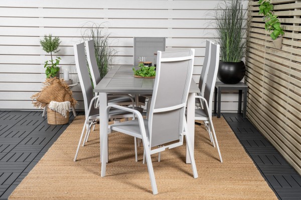 Albany, Copacabana matgrupp 152/210x90 cm vit/grå Venture Home