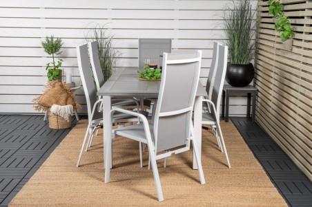 Albany, Copacabana matgrupp 152/210x90 cm vit/grå Venture Home