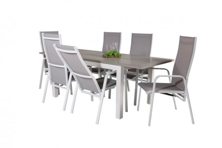 Albany, Copacabana matgrupp 152/210x90 cm vit/grå Venture Home