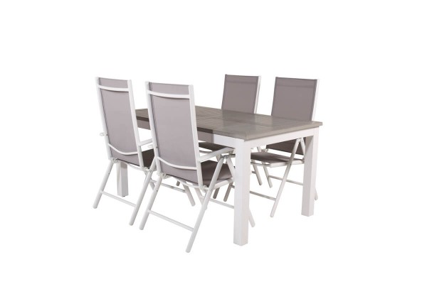 Albany, Break matgrupp 160/240x90 cm grå/vit Venture Home