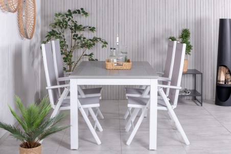 Albany, Break matgrupp 160/240x90 cm grå/vit Venture Home