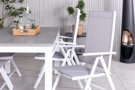 Albany, Break matgrupp 160/240x90 cm grå/vit Venture Home