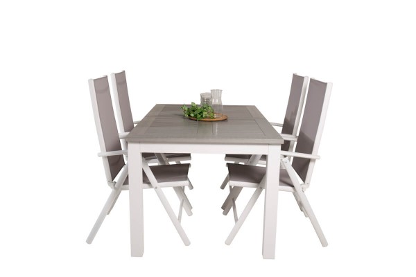 Albany, Break matgrupp 160/240x90 cm grå/vit Venture Home