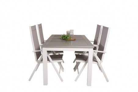Albany, Break matgrupp 160/240x90 cm grå/vit Venture Home