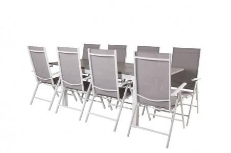 Albany, Break matgrupp 160/240x90 cm grå/vit Venture Home
