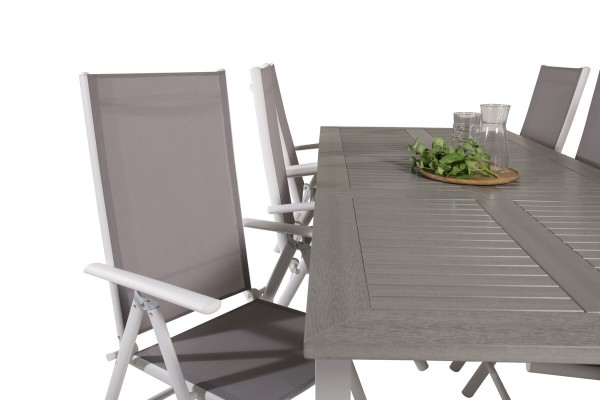 Albany, Break matgrupp 160/240x90 cm grå/vit Venture Home