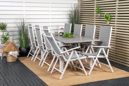 Albany, Break matgrupp 160/240x90 cm grå/vit Venture Home