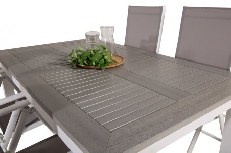 Albany, Break matgrupp 1 bord + 4 stolar vit/grå Venture Home