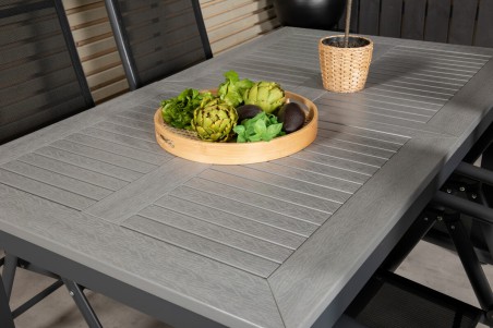 Albany, Break matgrupp 1 bord + 4 stolar svart/grå Venture Home