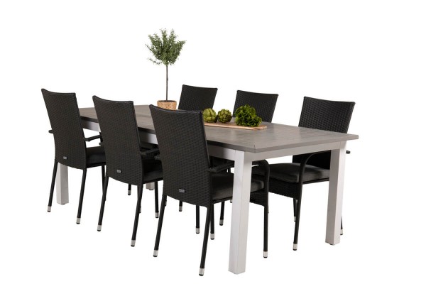 Albany, Anna matgrupp 224/324x100 cm svart/grå Venture Home