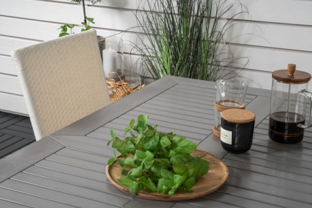 Albany, Anna matgrupp 1 bord + 4 stolar vit/grå Venture Home