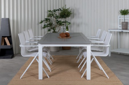 Albany, Alina matgrupp 224/324x100 cm vit/grå Venture Home