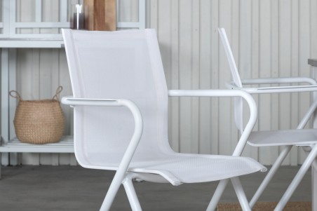 Albany, Alina matgrupp 1 bord + 4 stolar vit/grå Venture Home