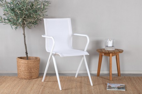 Albany, Alina matgrupp 1 bord + 4 stolar vit/grå Venture Home