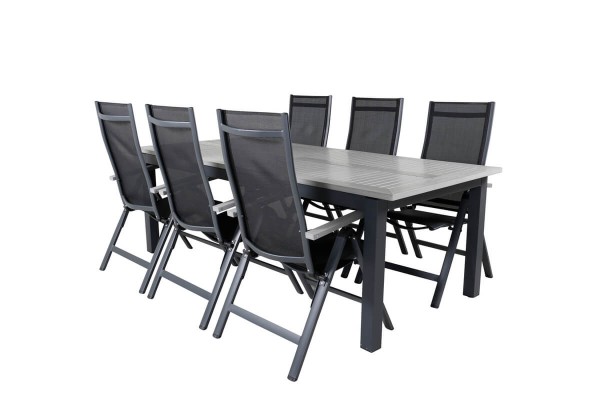 Albany matgrupp 224/324x100 cm svart/mörkgrå Venture Home