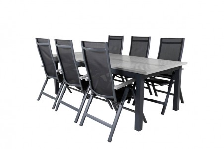 Albany matgrupp 224/324x100 cm svart/mörkgrå Venture Home
