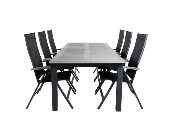 Albany matgrupp 224/324x100 cm svart/mörkgrå Venture Home
