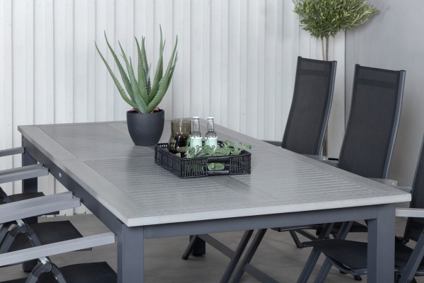 Albany matgrupp 224/324x100 cm svart/mörkgrå Venture Home