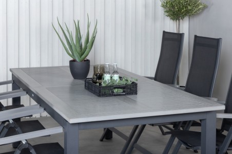 Albany matgrupp 224/324x100 cm svart/mörkgrå Venture Home