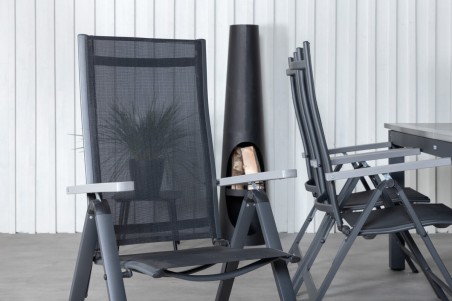Albany matgrupp 224/324x100 cm svart/mörkgrå Venture Home