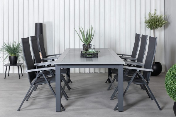 Albany matgrupp 224/324x100 cm svart/mörkgrå Venture Home