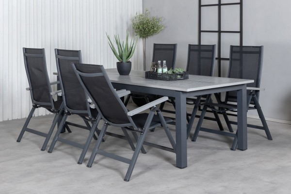 Albany matgrupp 224/324x100 cm svart/mörkgrå Venture Home