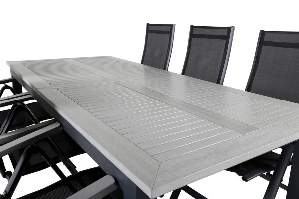 Albany matgrupp 224/324x100 cm svart/mörkgrå Venture Home