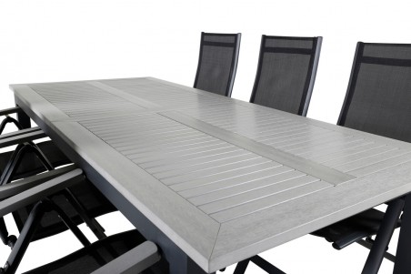 Albany matgrupp 224/324x100 cm svart/mörkgrå Venture Home