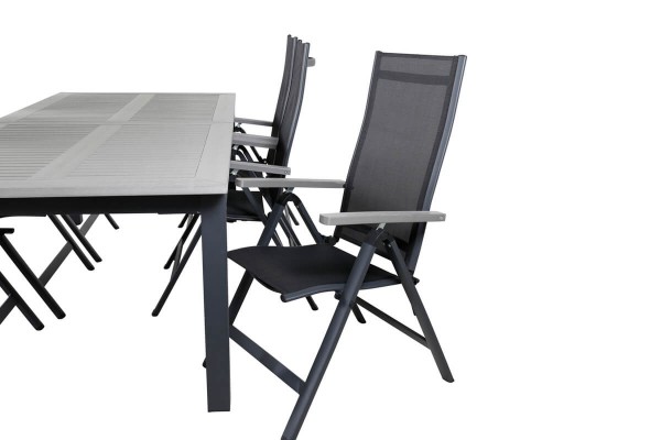 Albany matgrupp 224/324x100 cm svart/mörkgrå Venture Home