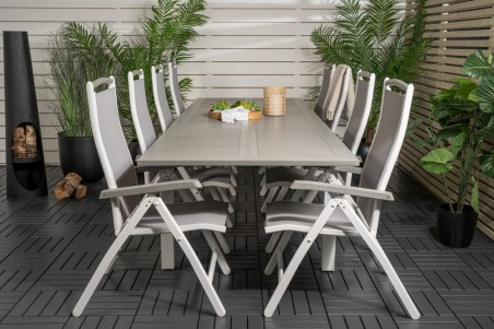 Albany matgrupp 224/324x100 cm grå/vit Venture Home