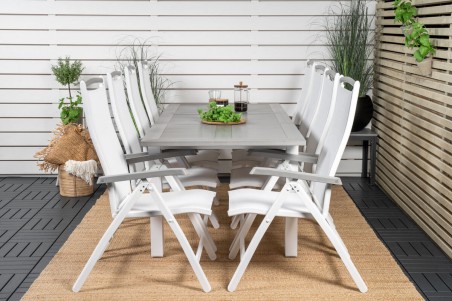Albany matgrupp 160/240x90 cm vit/grå Venture Home