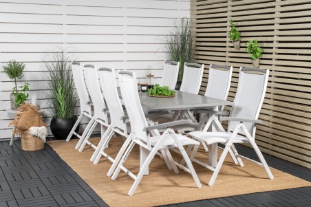 Albany matgrupp 160/240x90 cm vit/grå Venture Home