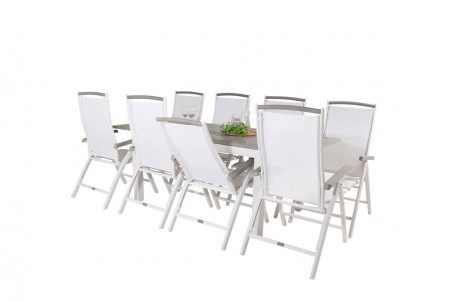 Albany matgrupp 160/240x90 cm vit/grå Venture Home