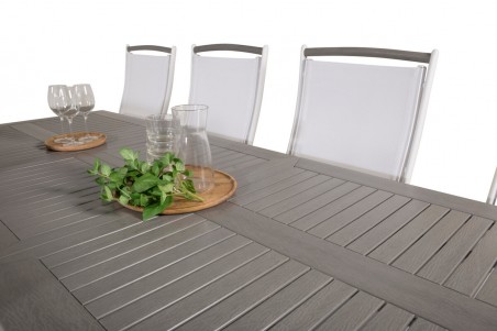 Albany matgrupp 160/240x90 cm vit/grå Venture Home