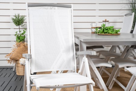 Albany matgrupp 160/240x90 cm vit/grå Venture Home