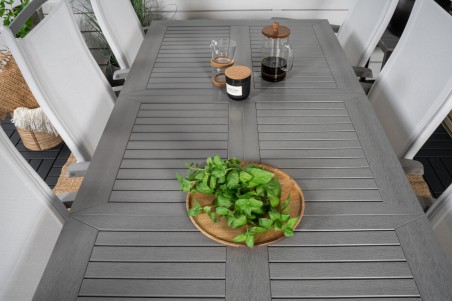 Albany matgrupp 160/240x90 cm vit/grå Venture Home