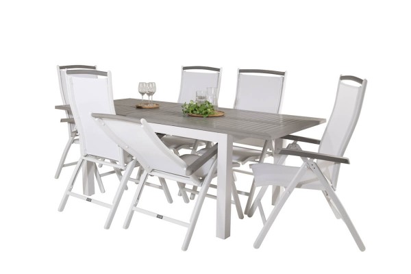 Albany matgrupp 160/240x100 cm vit/grå Venture Home