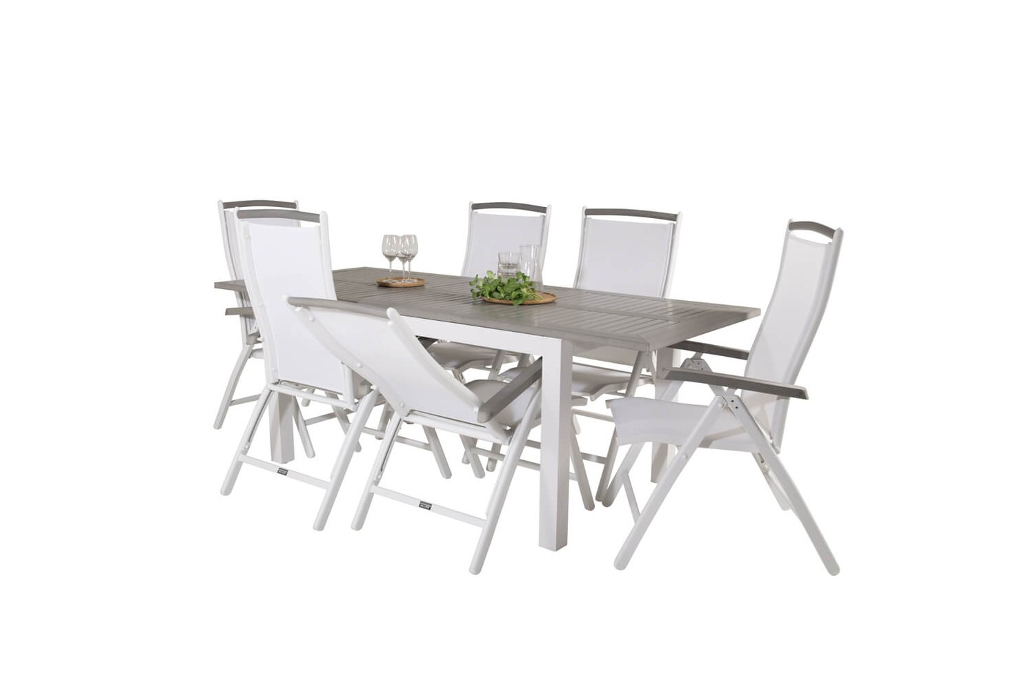 Albany matgrupp 160/240x100 cm vit/grå Venture Home Albany matgrupp 160/240x100 cm vit/grå Venture Home