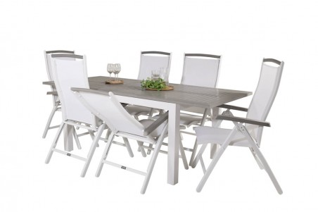 Albany matgrupp 160/240x100 cm vit/grå Venture Home