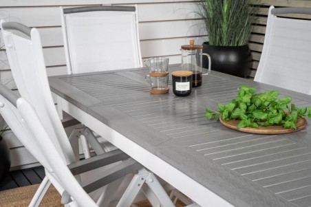 Albany matgrupp 160/240x100 cm vit/grå Venture Home