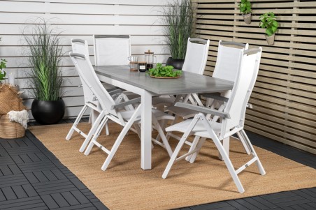 Albany matgrupp 160/240x100 cm vit/grå Venture Home