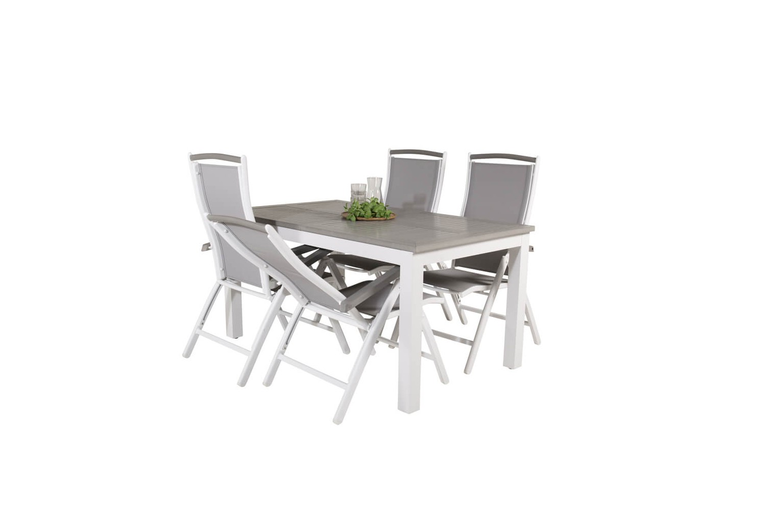 Albany matgrupp 160/240x100 cm grå/vit Venture Home Albany matgrupp 160/240x100 cm grå/vit Venture Home