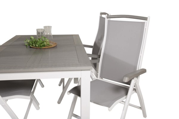 Albany matgrupp 160/240x100 cm grå/vit Venture Home