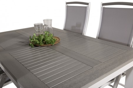 Albany matgrupp 160/240x100 cm grå/vit Venture Home
